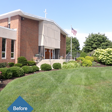 Commercial-Maintenance-Weeding-Pruning-at-St-Mark-Roman-Catholic-Church-in-Stratford-CT 0